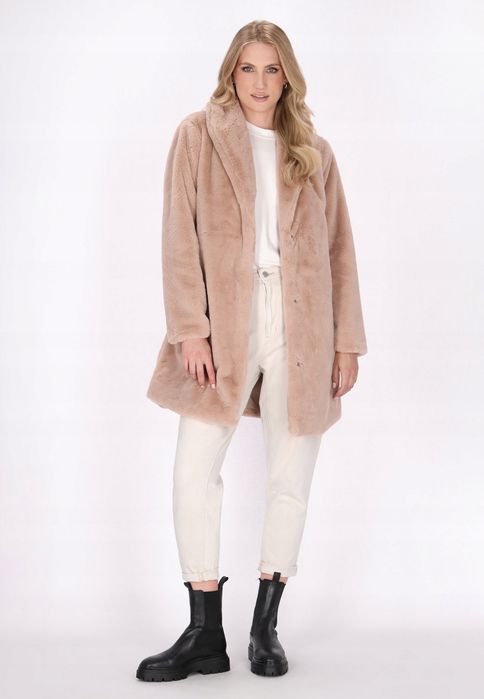 Dreimaster 38 M Płaszcz Damski Futerko Hellbeige D2127