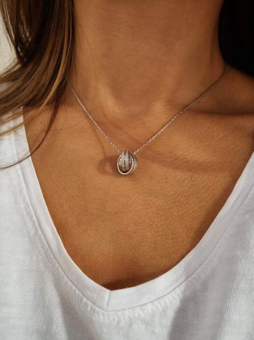 Коль'є срібне "Два кільця"