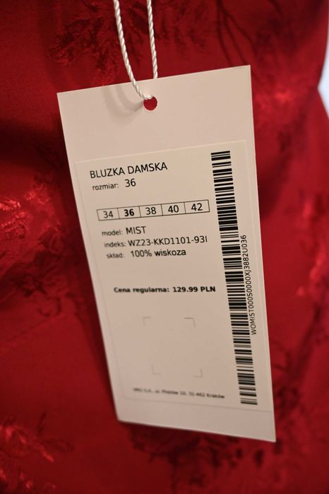 Wólczanka top burgundowy bordowy Mist S XS wiskoza