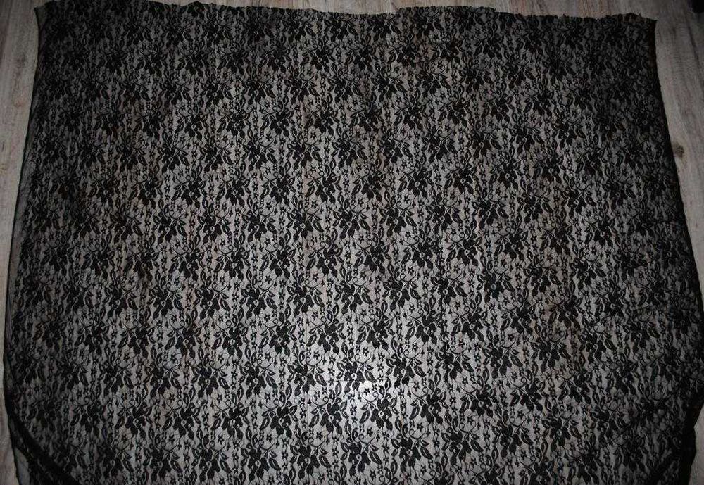 Кружевная стрейчевая черная ткань с добавкой хб нити отрез 5,2* 1,6 м