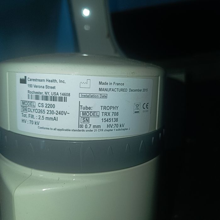 Aparat RTG stomatologiczny Carestream CS 2200, 70 kV, rocznik 2015