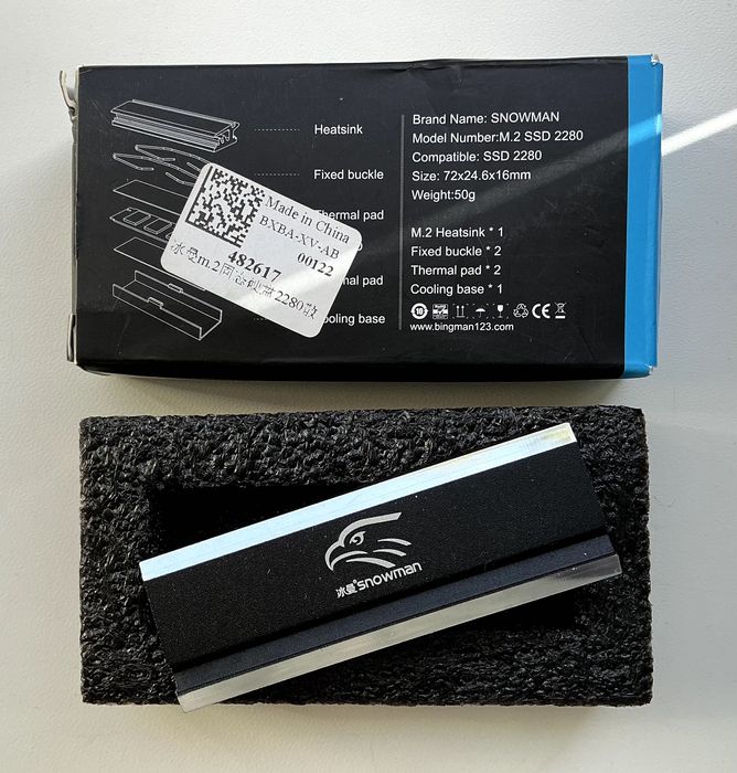 HeatSink Snowman M.2 SSD 2280 теплоотвод охолоджувач