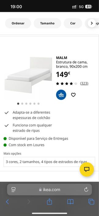 Cama e colchão IKEA