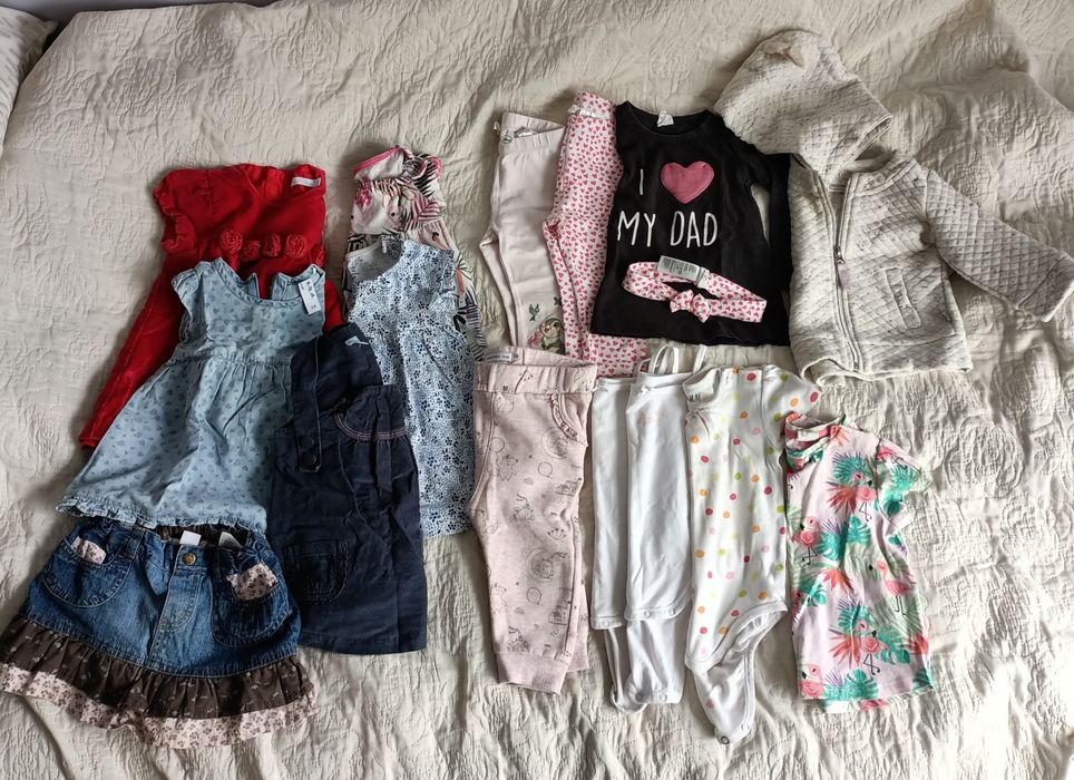 Zestaw8 sukienki, leginsy, roz. 74