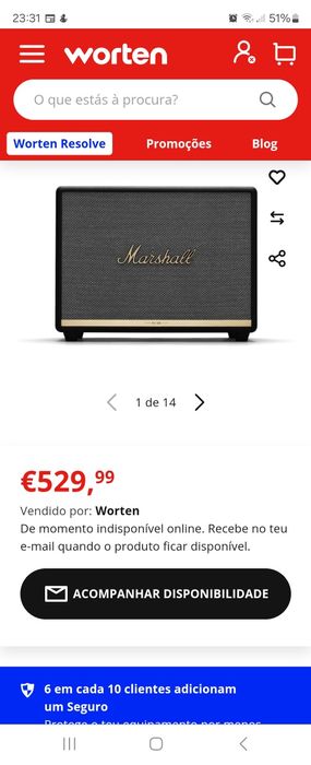 Coluna Marshall Woburn II como nova