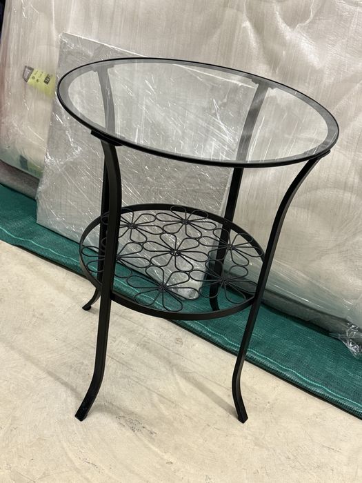 Vendo mesa de apoio com tampo em vidro