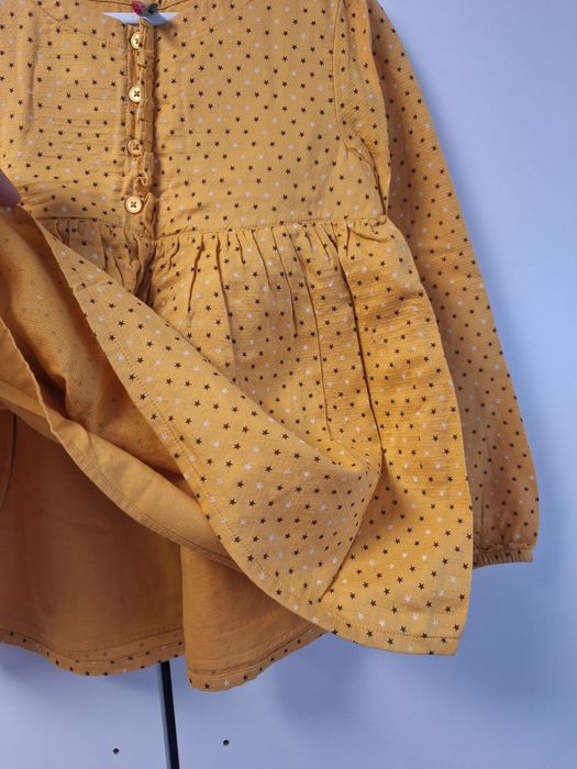 Bluzka 128 tunika dla dziewczynki na długi rękaw żółta Bluzka