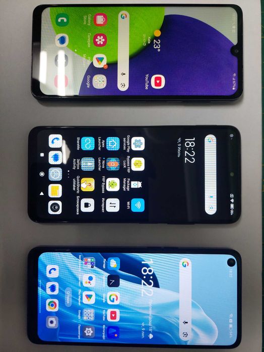 Телефони Oppo Reno 7,Redmi Note 11,Samsung A22.