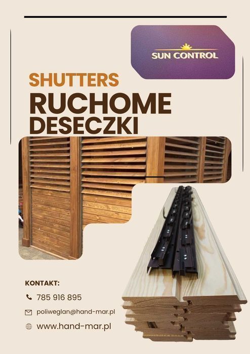 PROMOCJA! Ruchome sosnowe deseczki KLASA A / stalowe mechanizmy / shutters / 3 długości deseczek / szybka realizacja