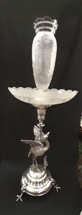 Fruteira e Floreira em Prata punção Javali Portuguesa - Arte Nova -TOP