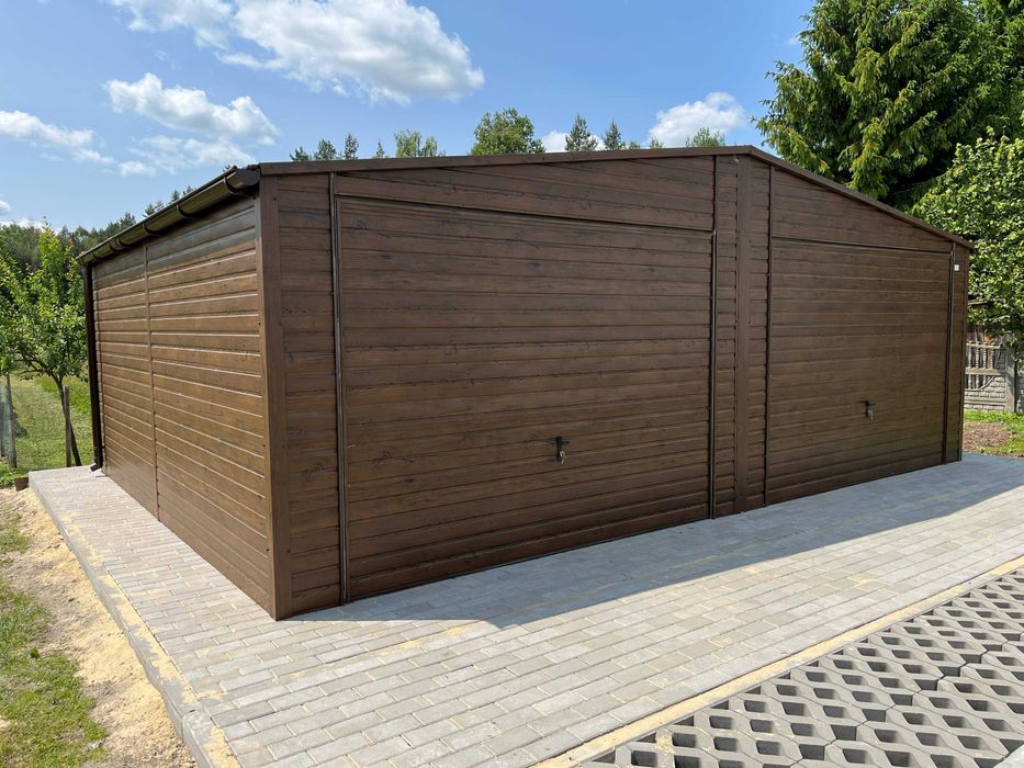 Garaż blaszany 8x6 Dach dwuspadowy