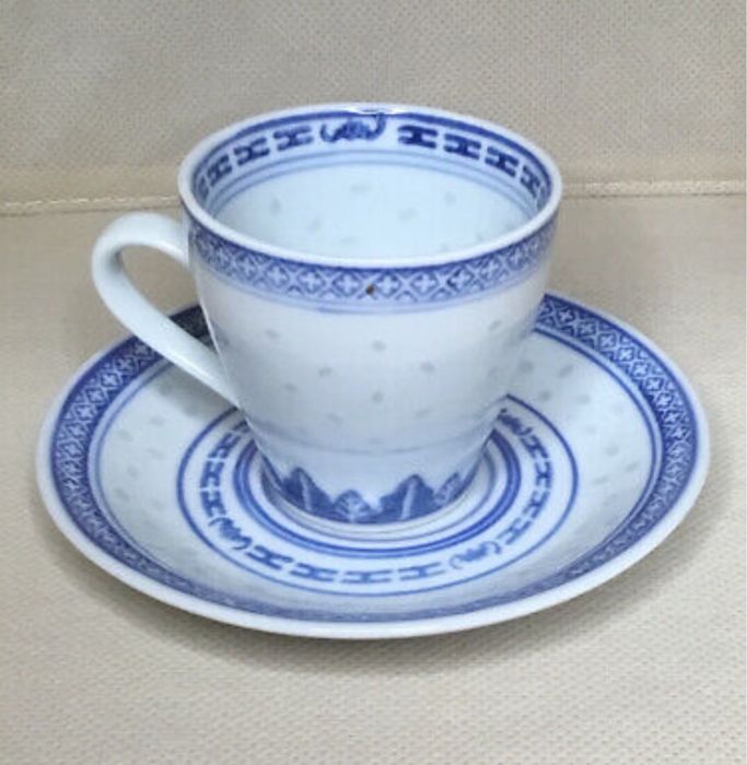 Кавова пара. Кавова чашка. РИСОВИЙ ФАРФОР.  Китай.  4 пари