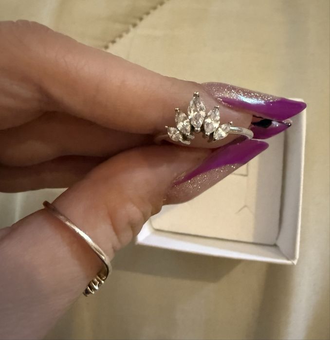 Anel prata 925 zirconias tiara tamanho 54 (14)