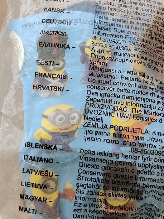 Boneco Minions McDonald's 2015 Novo Selado