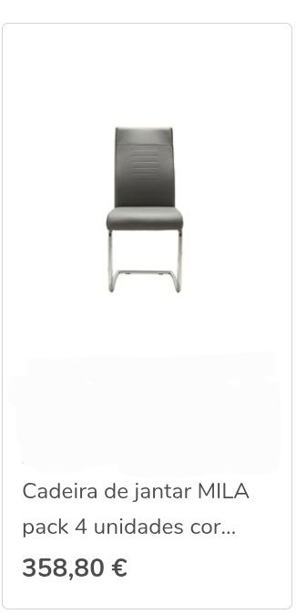 Conjunto 4 cadeiras cinzentas usadas