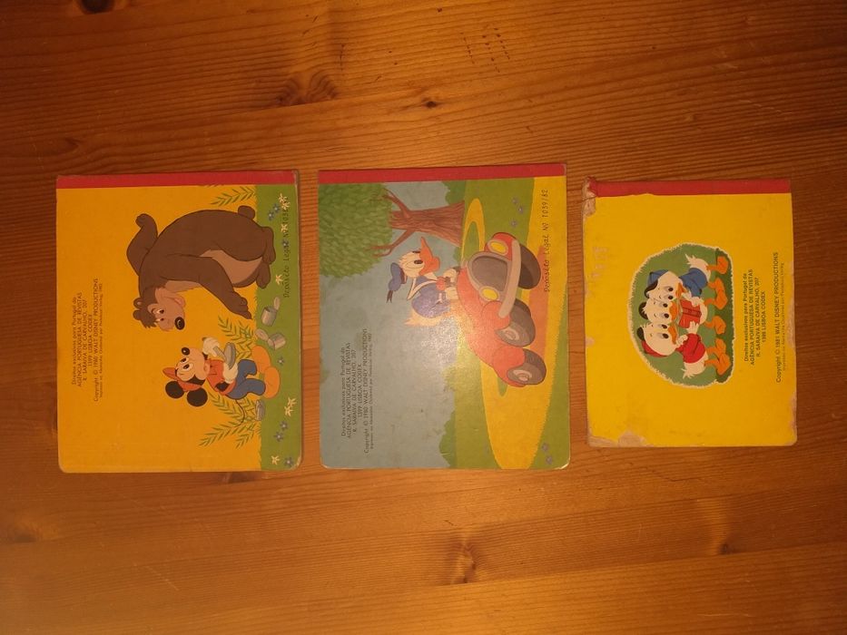 3 mini livros raros walt disney anos 80