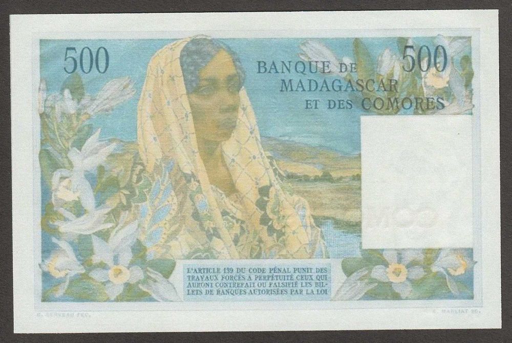 Komory 500 franków 1963