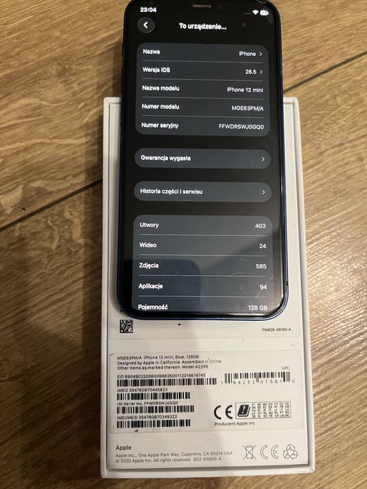iPhone 12 mini nowa bateria 100%
