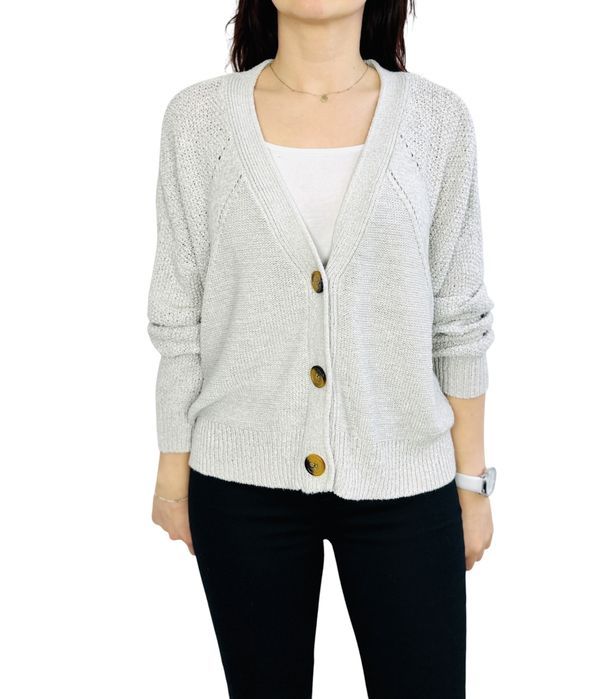 Szary kardigan z dużymi guzikiem XL/XXL 42/44