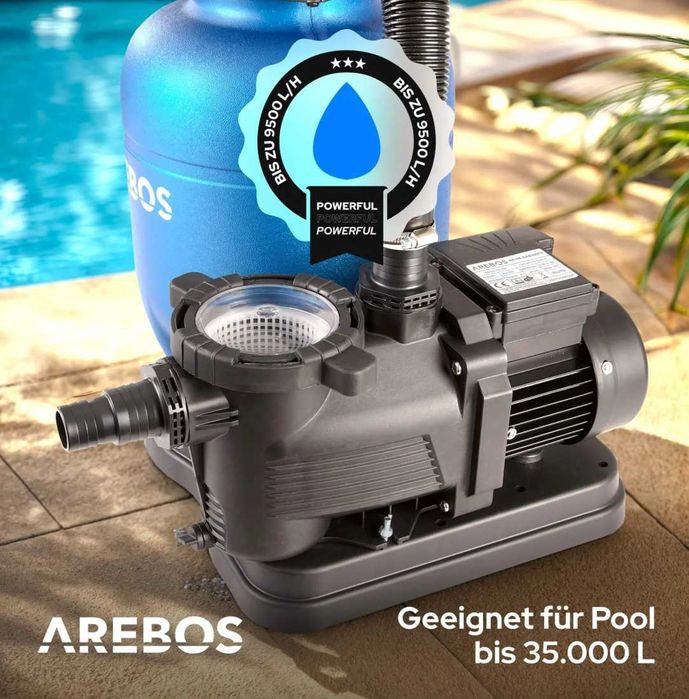 System filtrów piaskowych AREBOS 350W 9500L/h 7-drożny