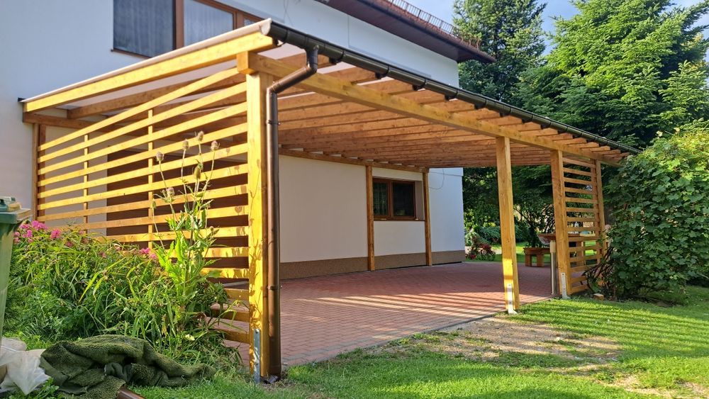 Zadaszenia tarasów wiaty pergole zabudowa tarasu taras drewniany