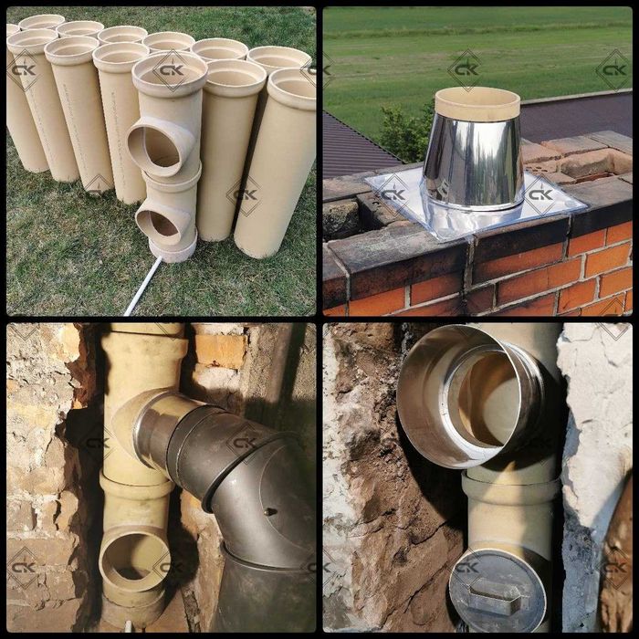 Frezowanie Kominów WKŁADY CERAMICZNE i Kwaso-żaroodporne Szlamowanie