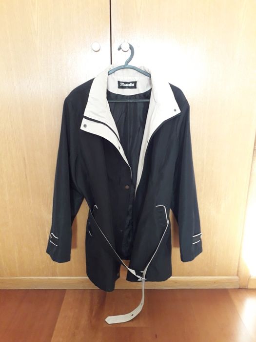 Casaco senhora preto com cinto