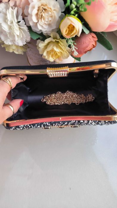 Piękna wieczorowa torebka kopertówka sylwestra wesela studniówka