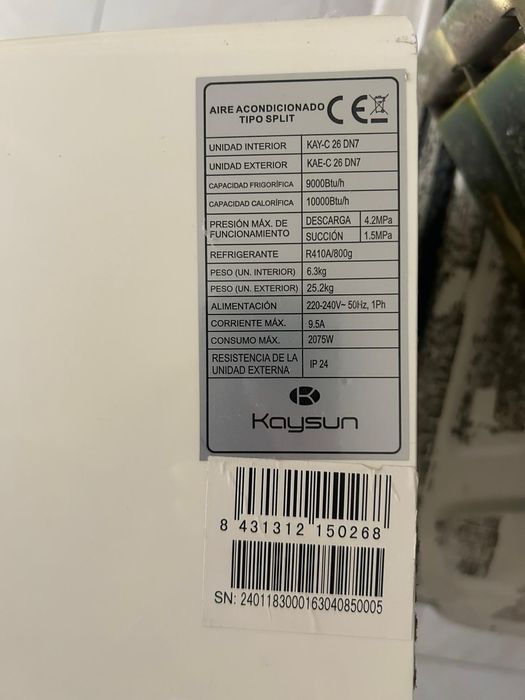 Ar Condicionado Kaysun Suite DC Inverter 9000 BTU – Completo e em Bom Estado