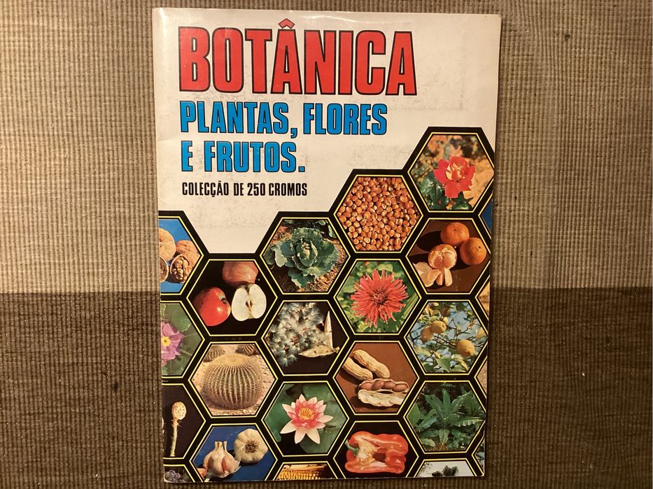 Caderneta de cromos BOTÂNICA -plantas, flores e frutos. 1977. Completa