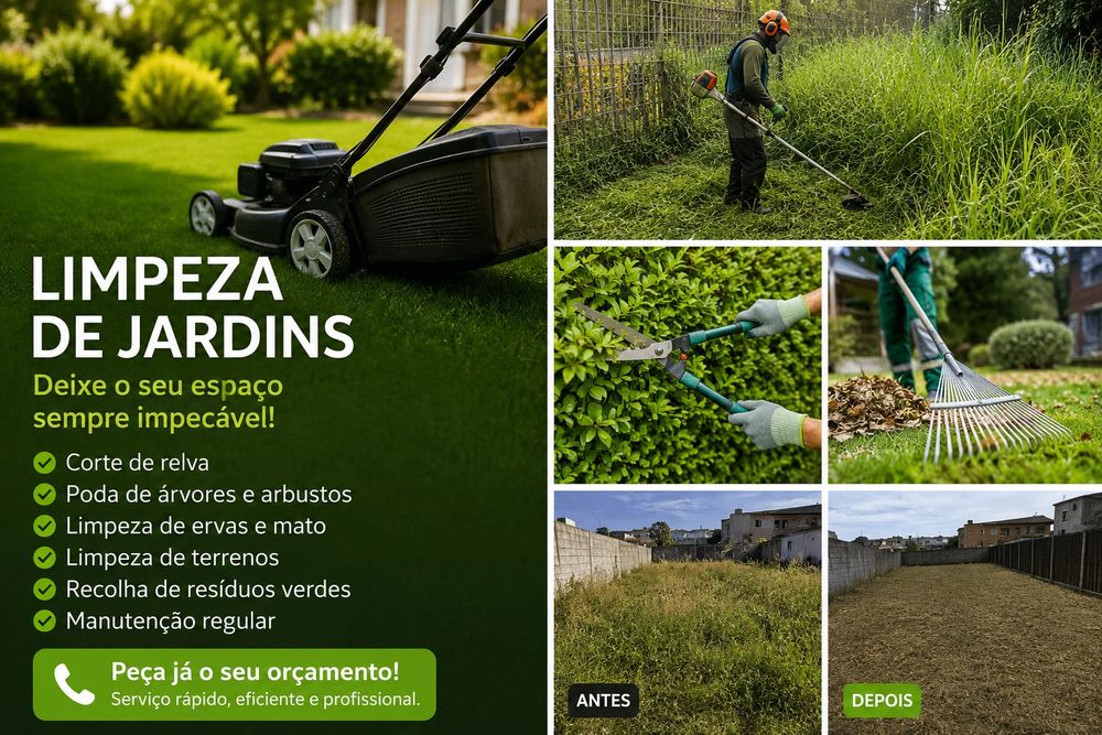 Limpeza de Jardins | Corte de Relva | Poda e Limpeza de Terrenos