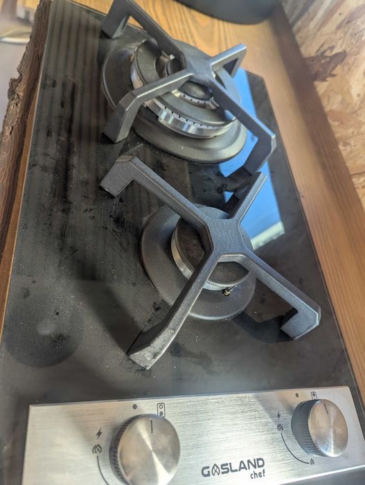 Gasland Fogão a Gás Embutido de Vidro Temperado Preto - Novo