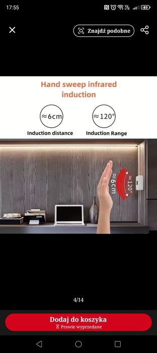 Taśma LED 5m z czujnikiem ruchu biały zimny