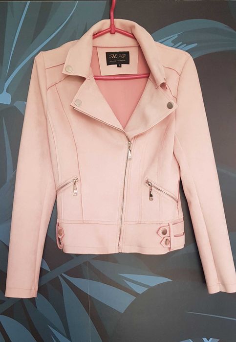 kurtka damska ramoneska pudrowy róż S