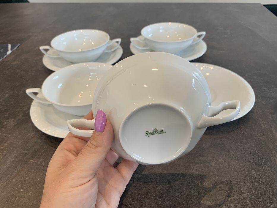 4 x bulionówka z podstawkiem Rosenthal Biała Maria