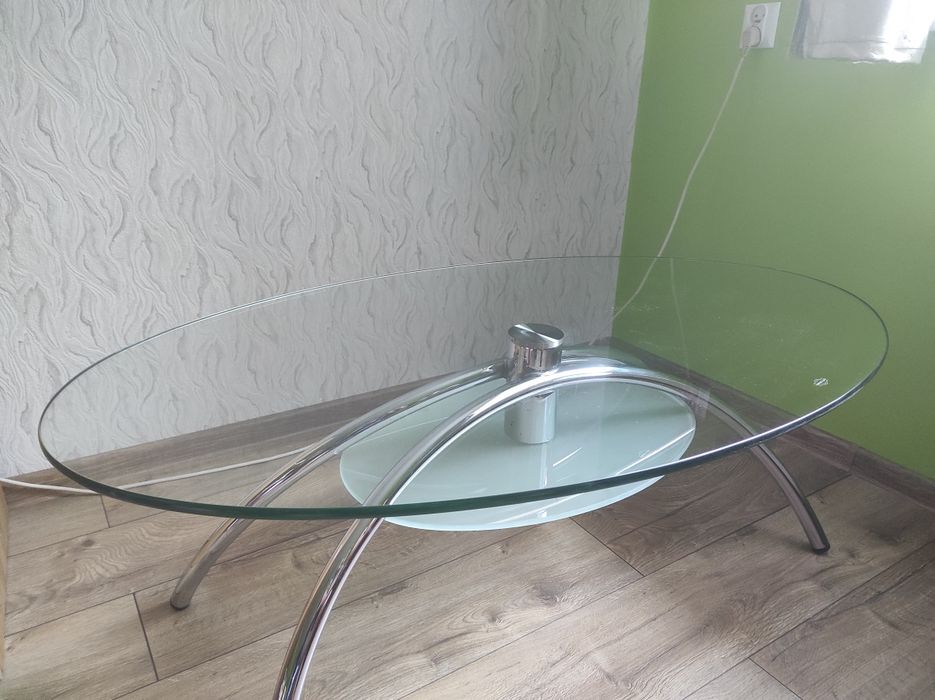 Ława szklana owalna