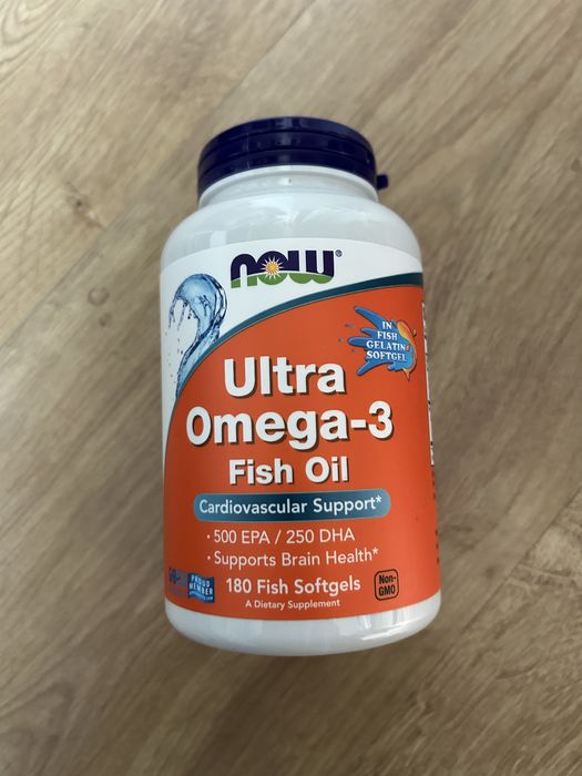 Ultra Omega-3 fish oil "NOW" (180 kapsułek)