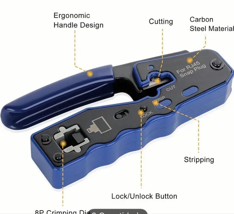 RJ45 Crimping Tool, Cat. 6E64740745406850123
