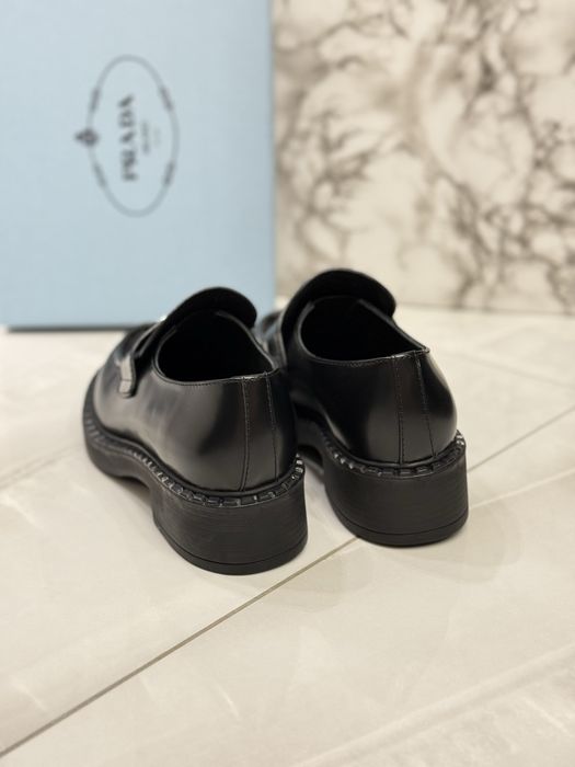 Mokasyny Prada black leather