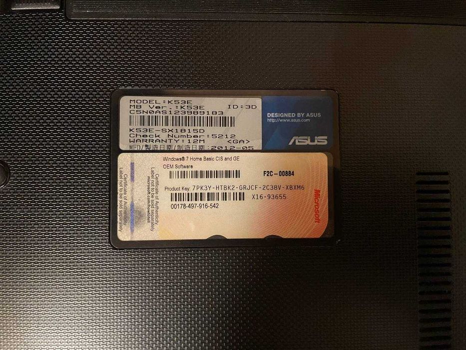 Ноутбук Asus K53E / 15.6" / Intel Core i3-2350M