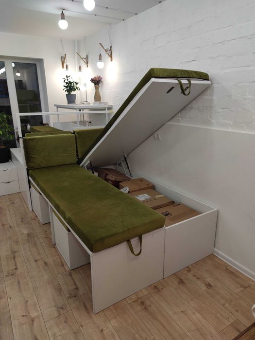 Набір: диван, ліжко, стіл, 4 пуфа, подушки. 9 меблів в одному!