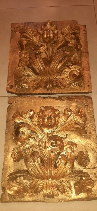 Fragmento Barroco em Talha Século XVlll Medidas  45 X 40CM