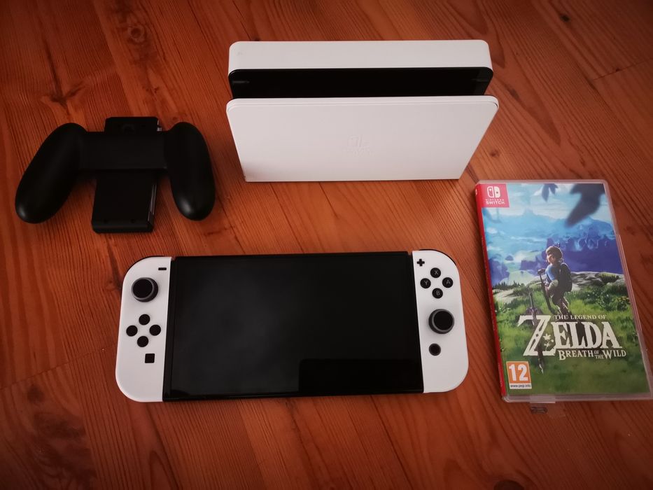 Nintendo switch OLED + Zelda + Pokemon Bolsa e proteção de silicone
