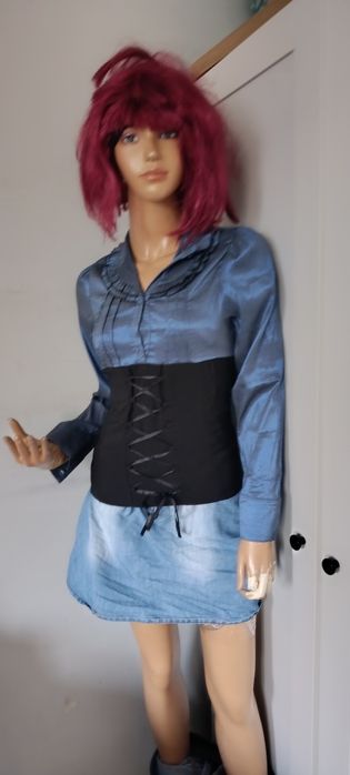 Nowa, koszula damska z gorsetem w stylu gotyckim lub anime