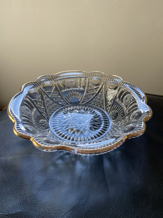 Taça em Cristal Lapidado com Borda Dourada435433249283788801