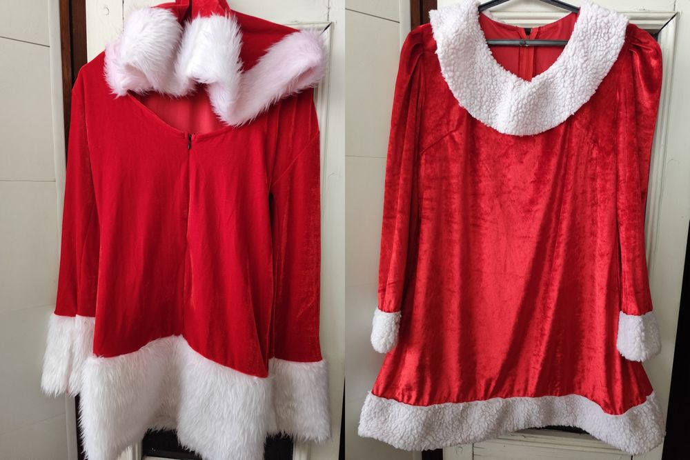 Праздничный женский новогодний костюм Деда Мороза, Санта-Клауса