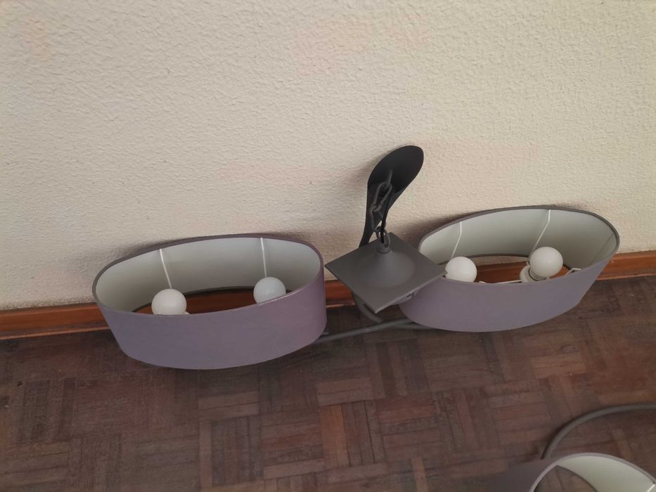 Conjunto candeeiros de sala, impecáveis, como novo