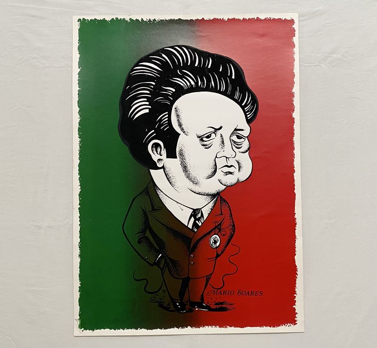 Poster caricatura Mário Soares PS