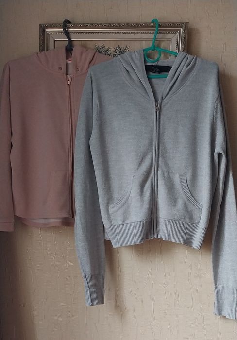 Худи кофта на молнии  с металлическим блеском H&M   и др