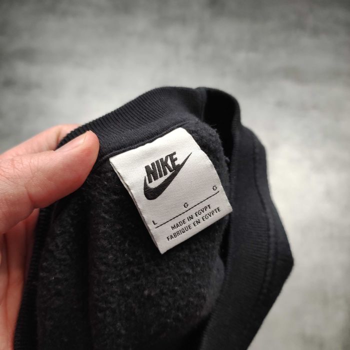 MĘSKA Bluza Bawełna Crewneck Czarna Haft Logo Nike Classic Dresowa
